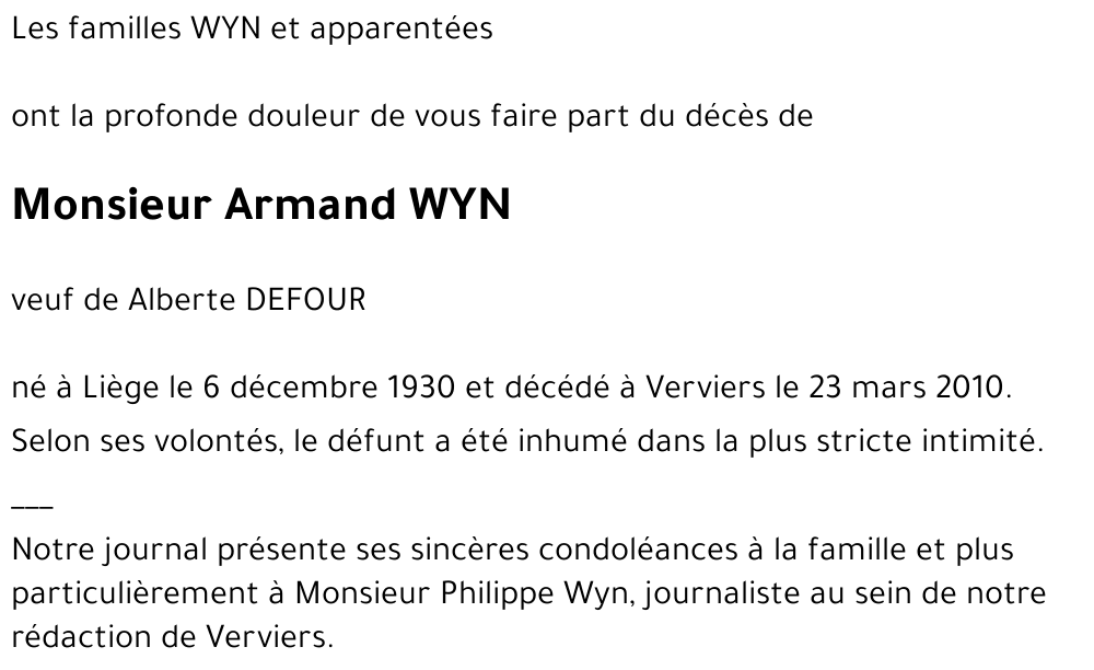 Armand WYN