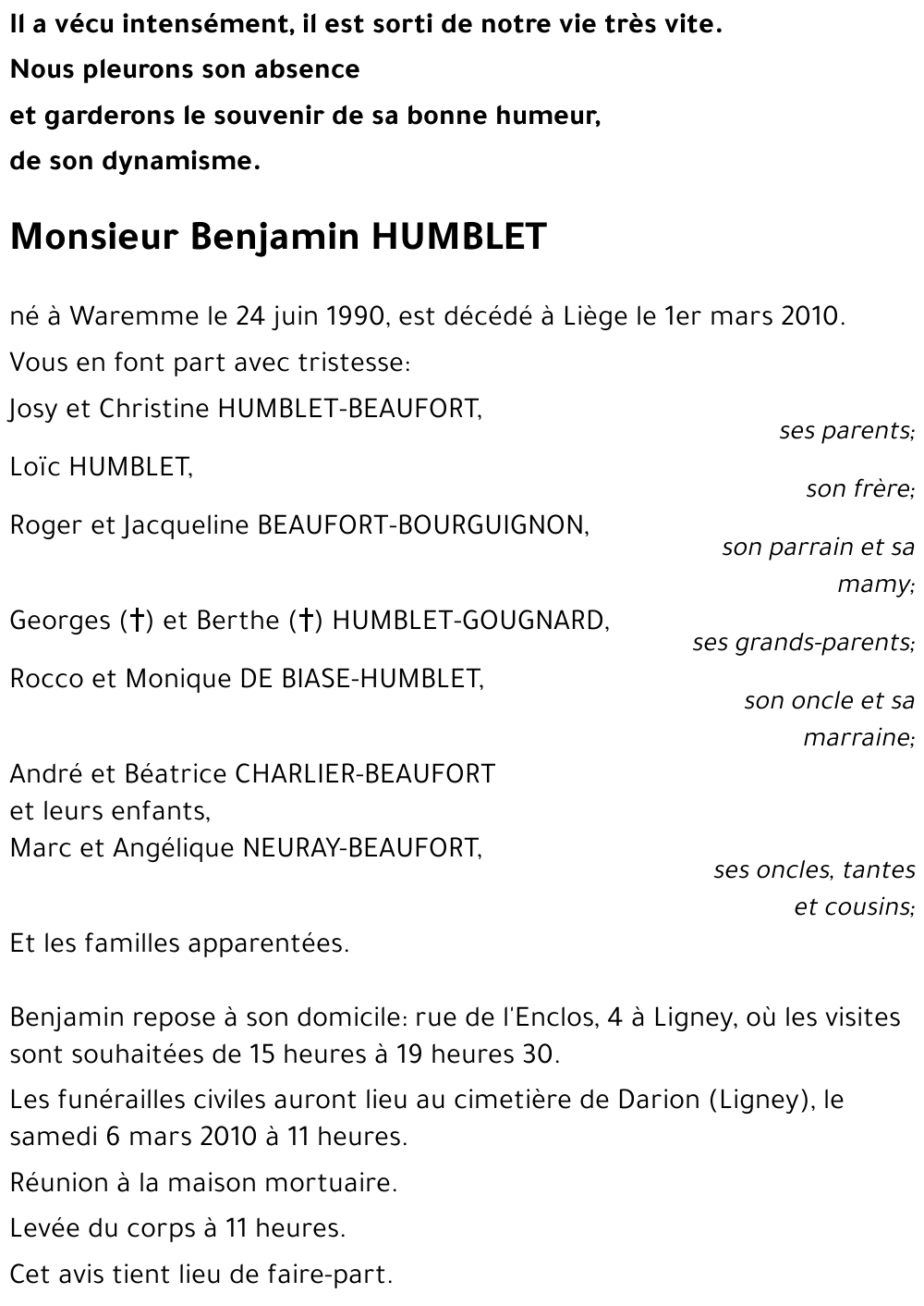 Benjamin HUMBLET