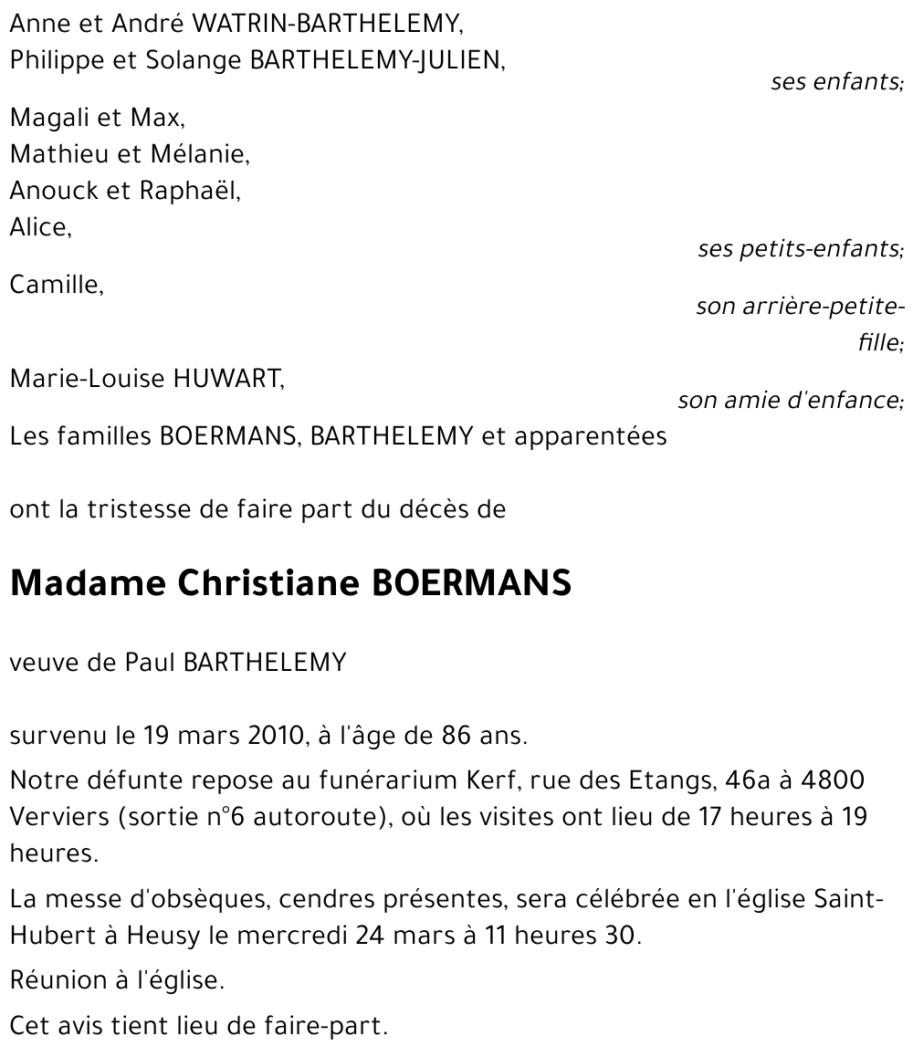 Christiane BOERMANS
