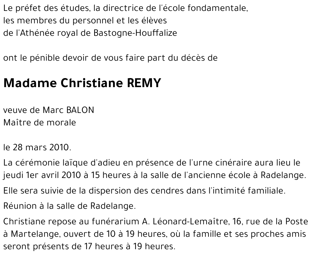Christiane REMY