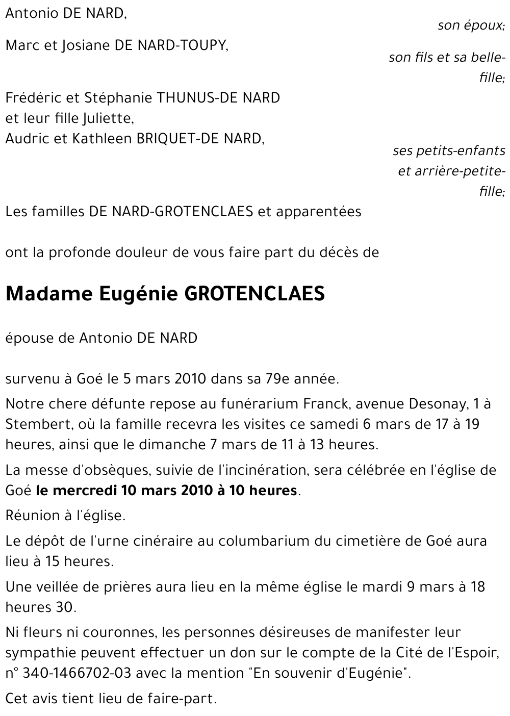 Eugénie GROTENCLAES