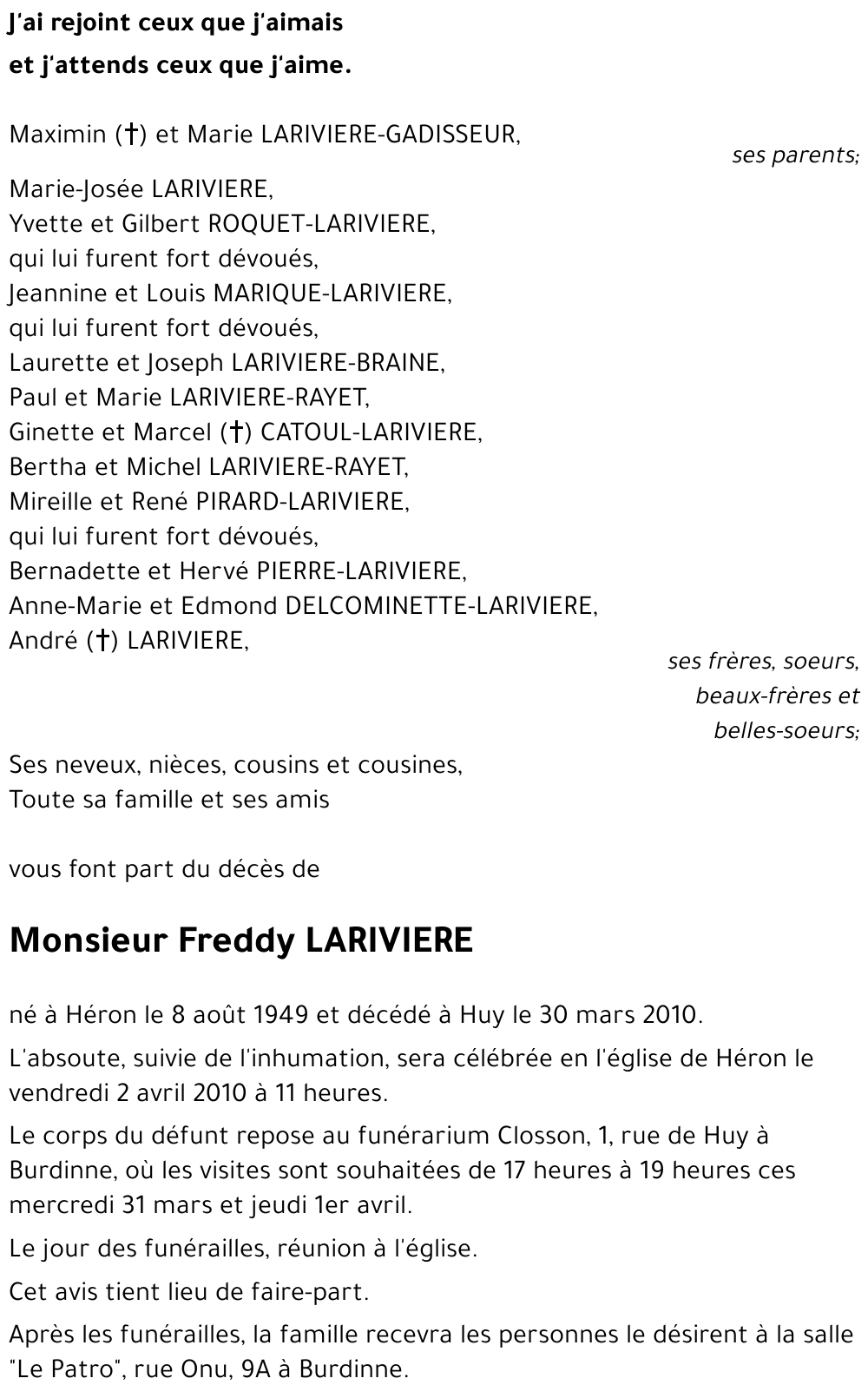 Freddy LARIVIERE