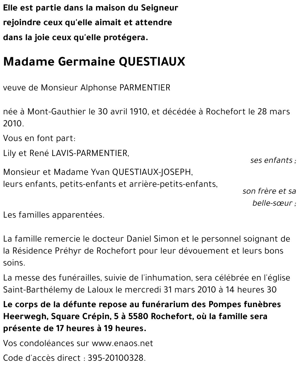 Germaine QUESTIAUX