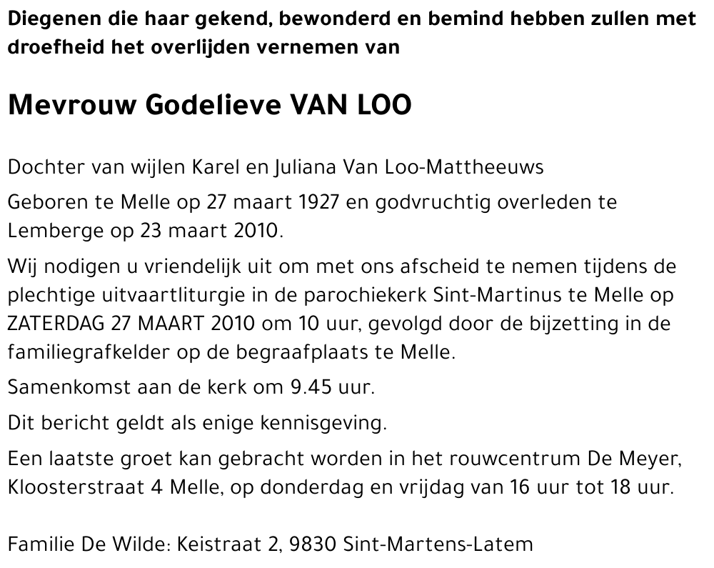 Godelieve VAN LOO