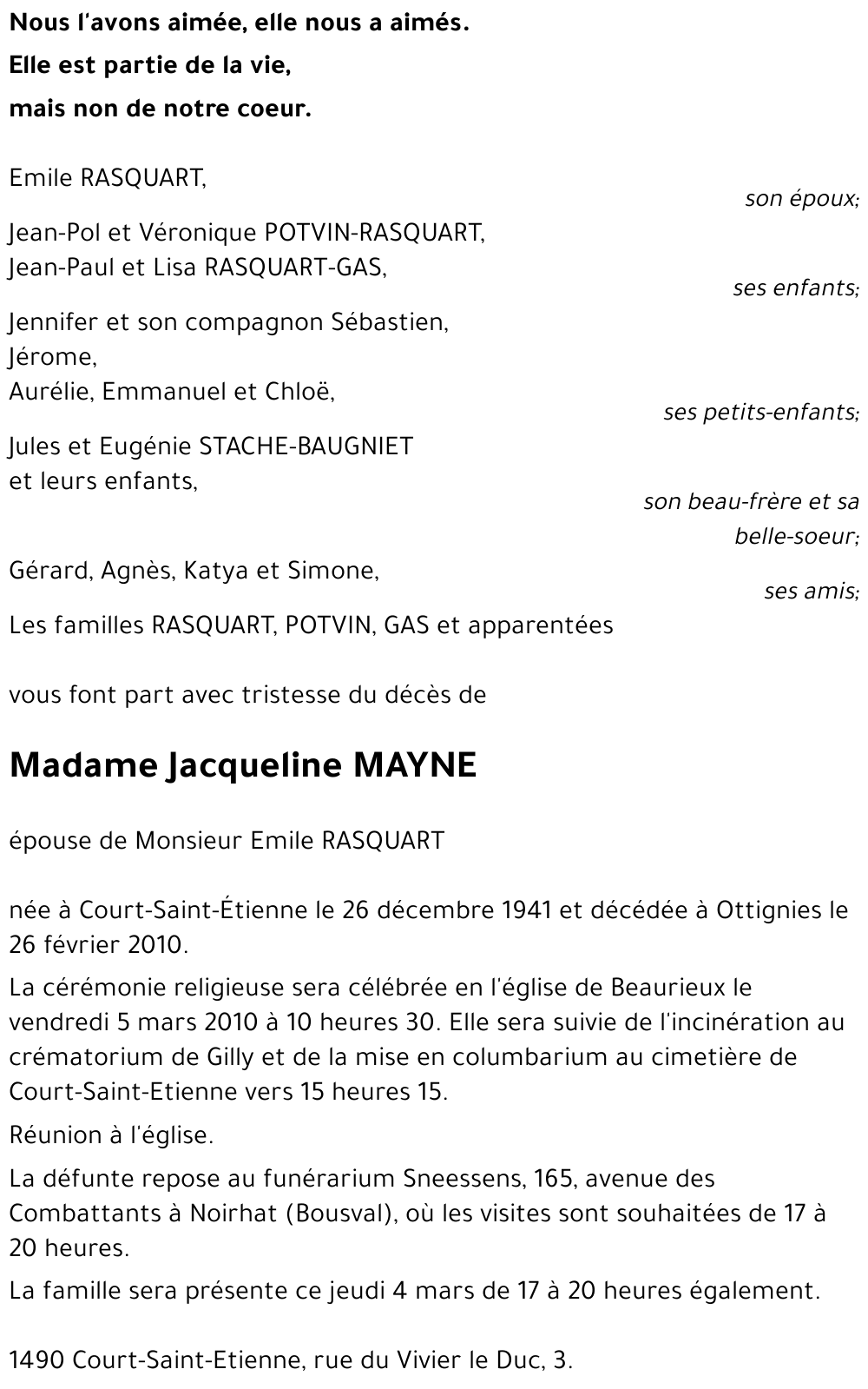 Jacqueline MAYNE