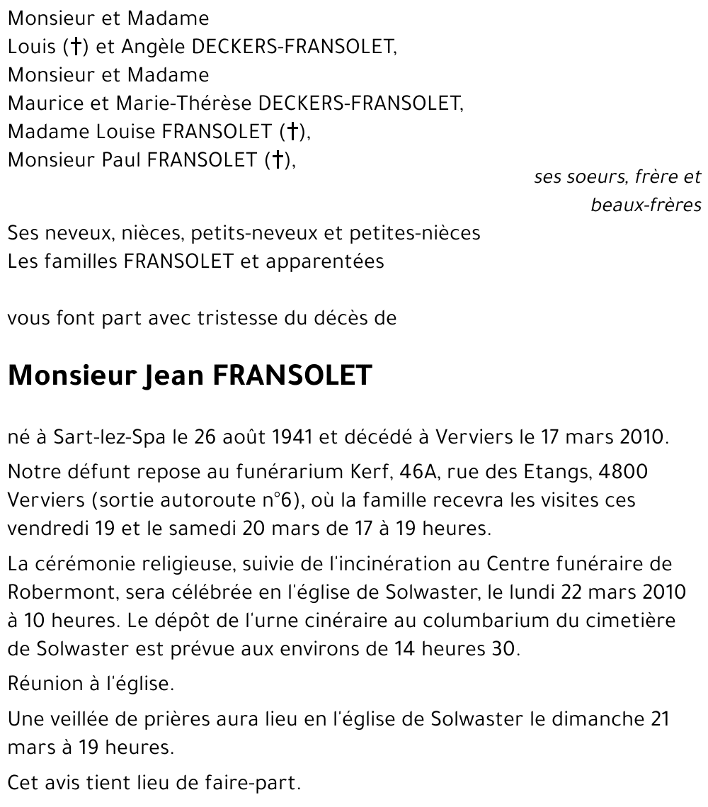 Jean FRANSOLET