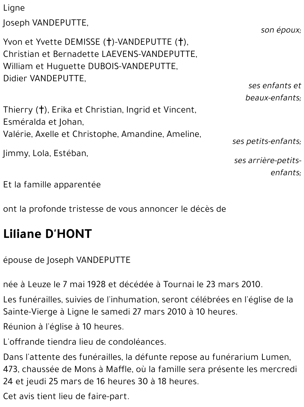 Liliane D'HONT