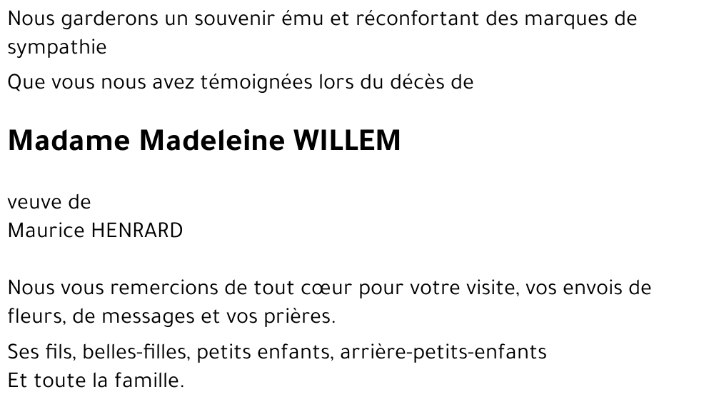 Madeleine WILLEM