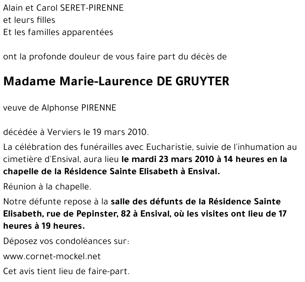 Marie-Laurence DE GRUYTER