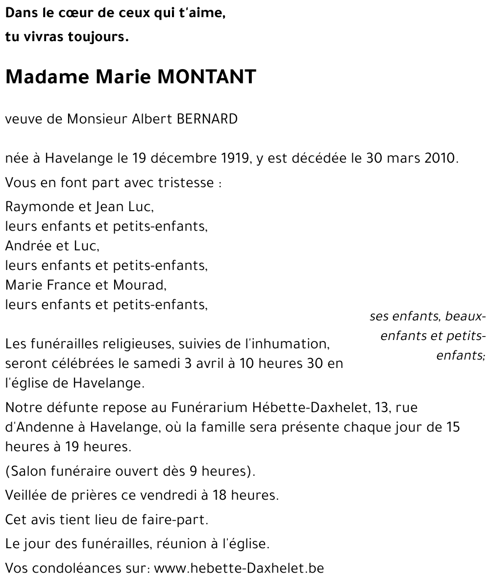 Marie MONTANT