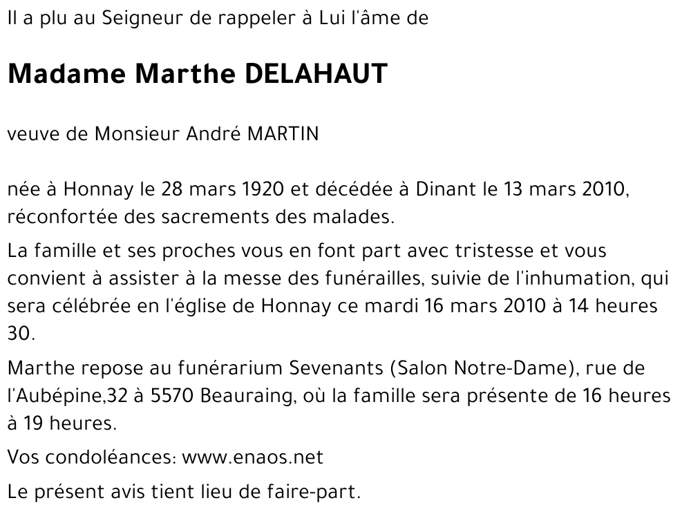Marthe DELAHAUT