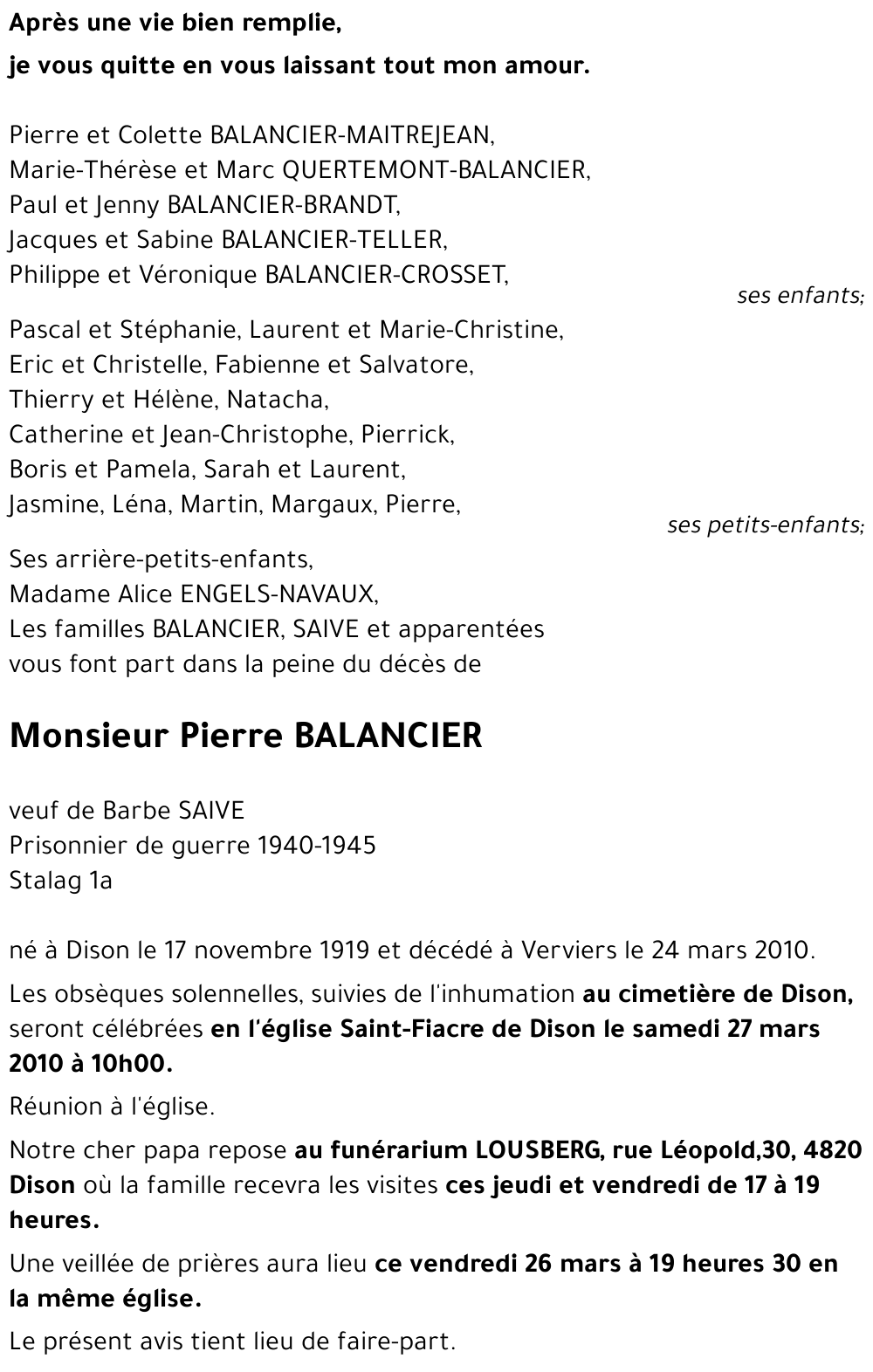 Pierre BALANCIER