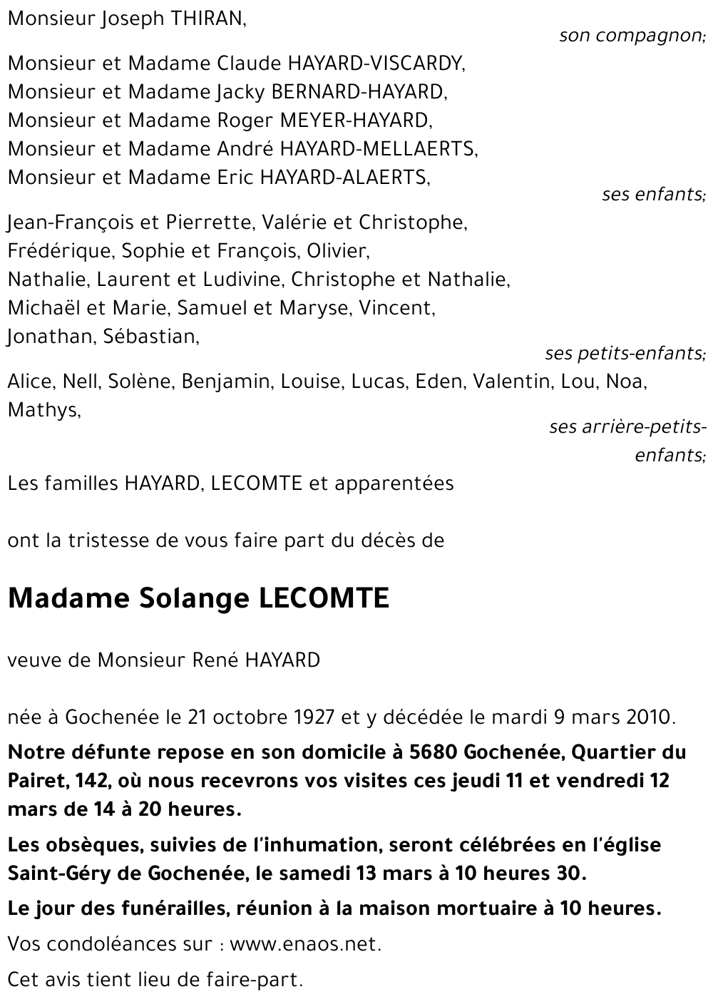 Solange LECOMTE