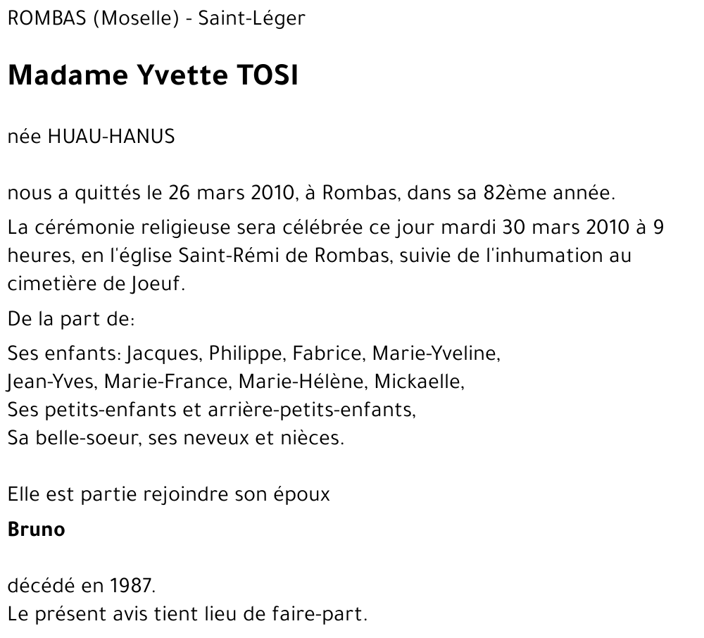 Yvette TOSI