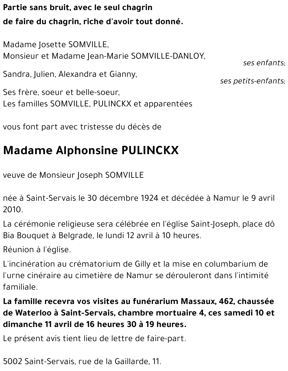 Alphonsine PULINCKX