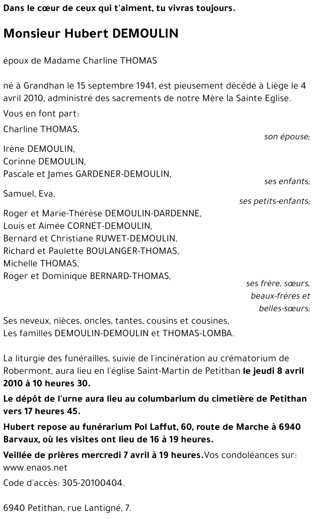 Hubert DEMOULIN
