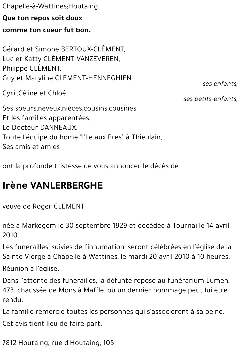 Irène Vanlerberghe