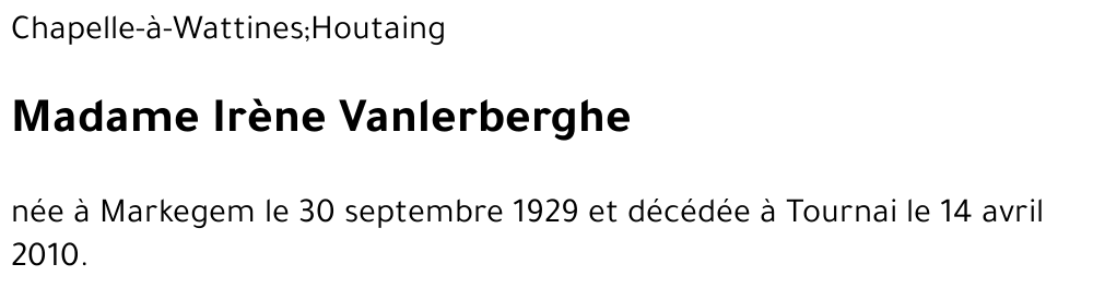 Irène Vanlerberghe