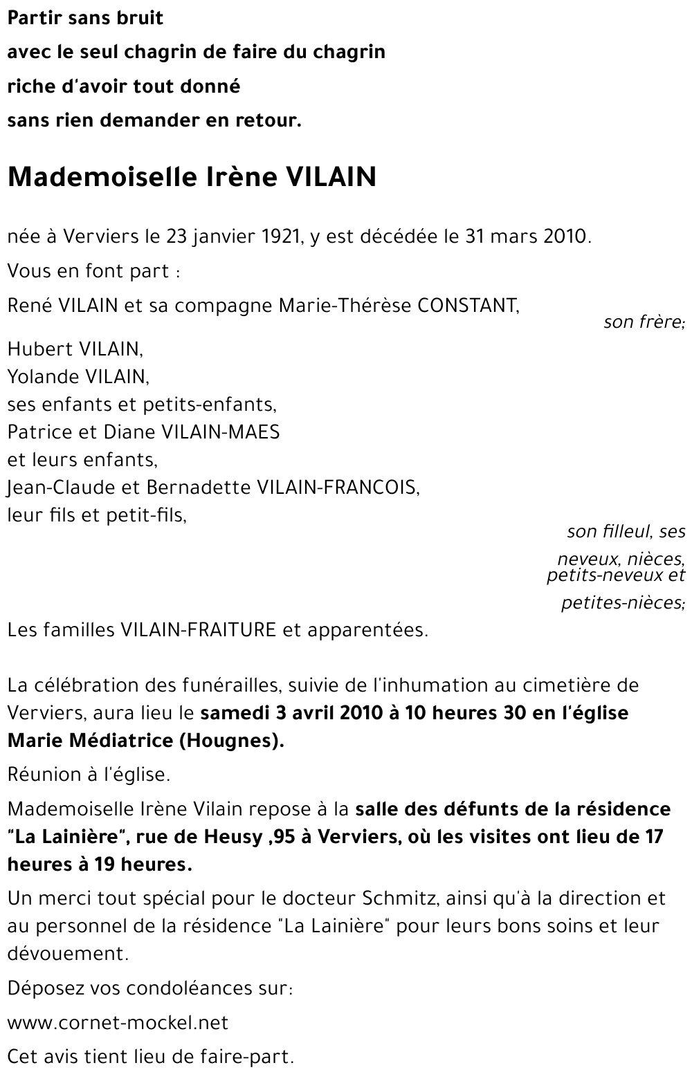 Irène VILAIN