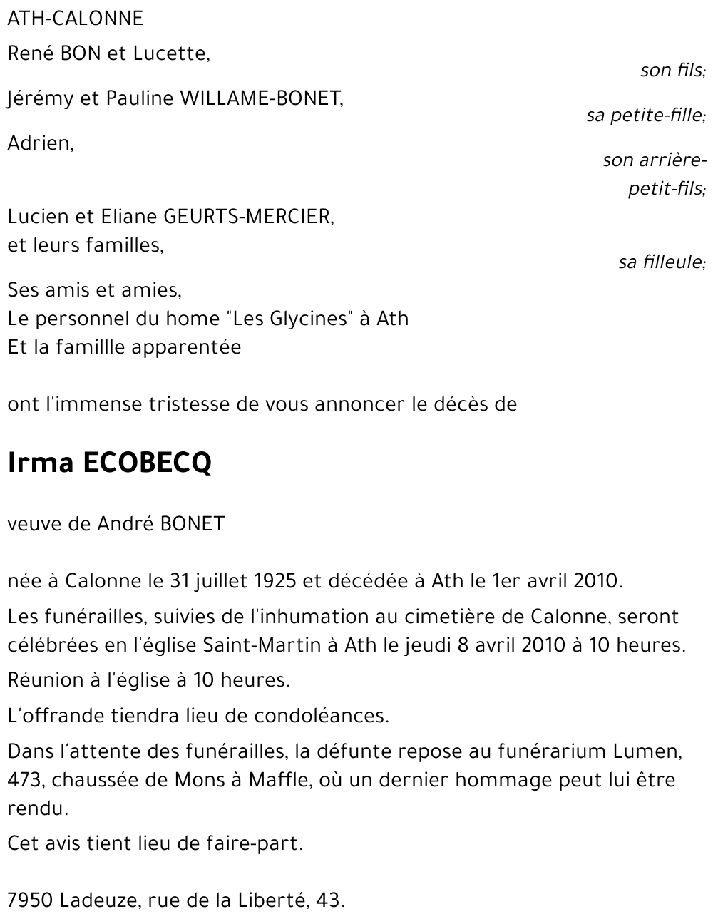 Irma ECOBECQ