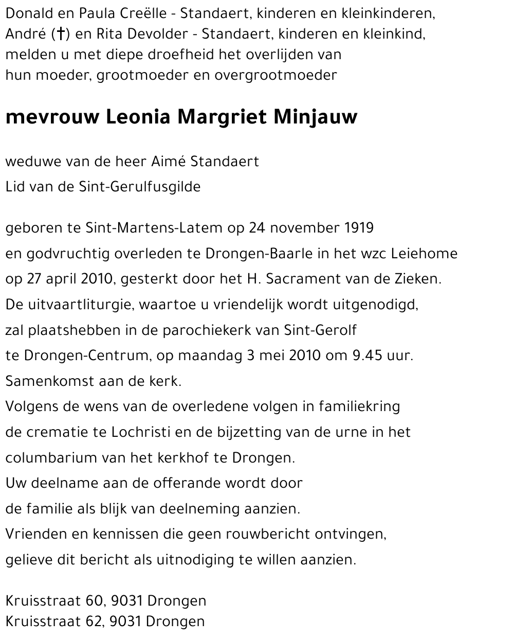 Leonia Margriet Minjauw