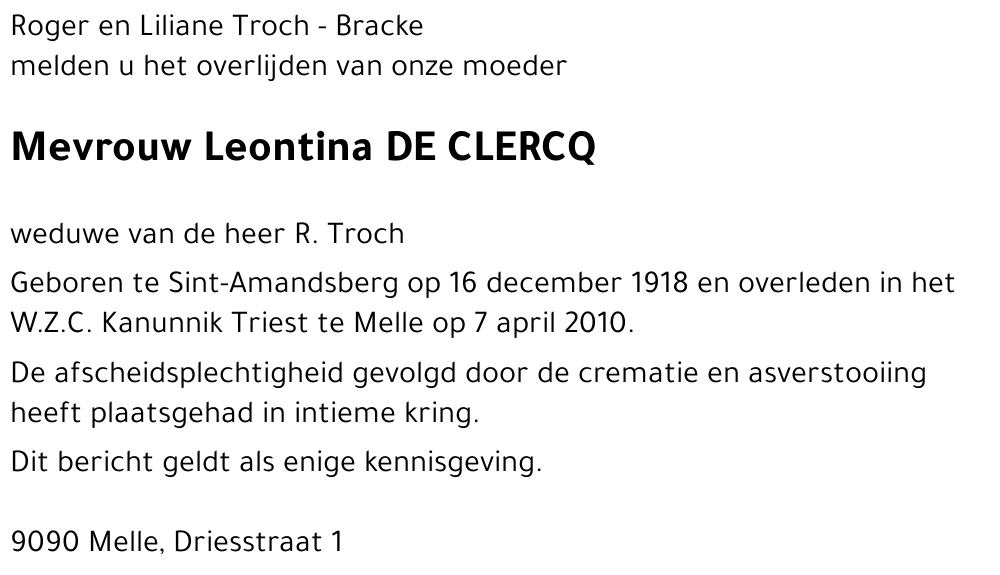 Leontina DE CLERCQ