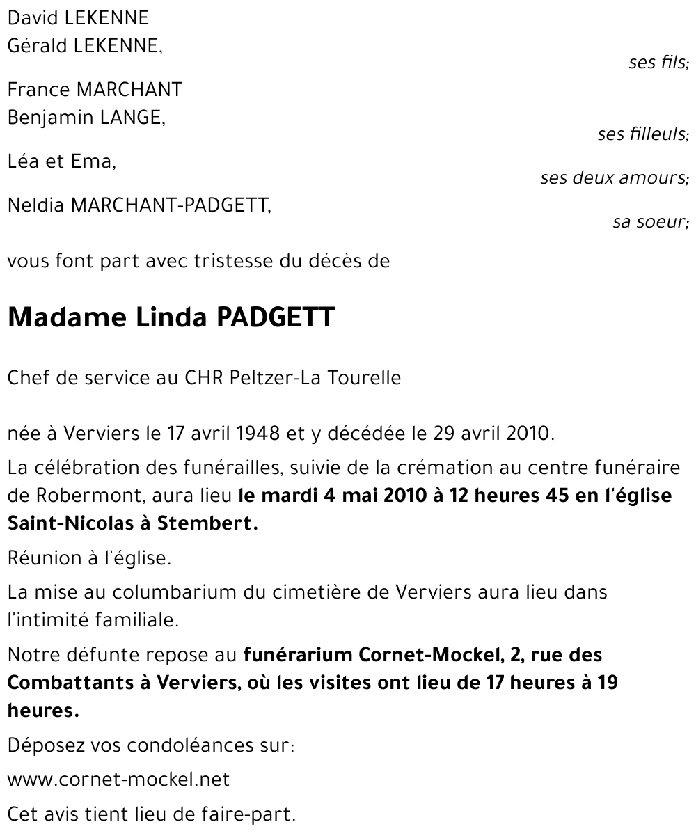 Linda PADGETT