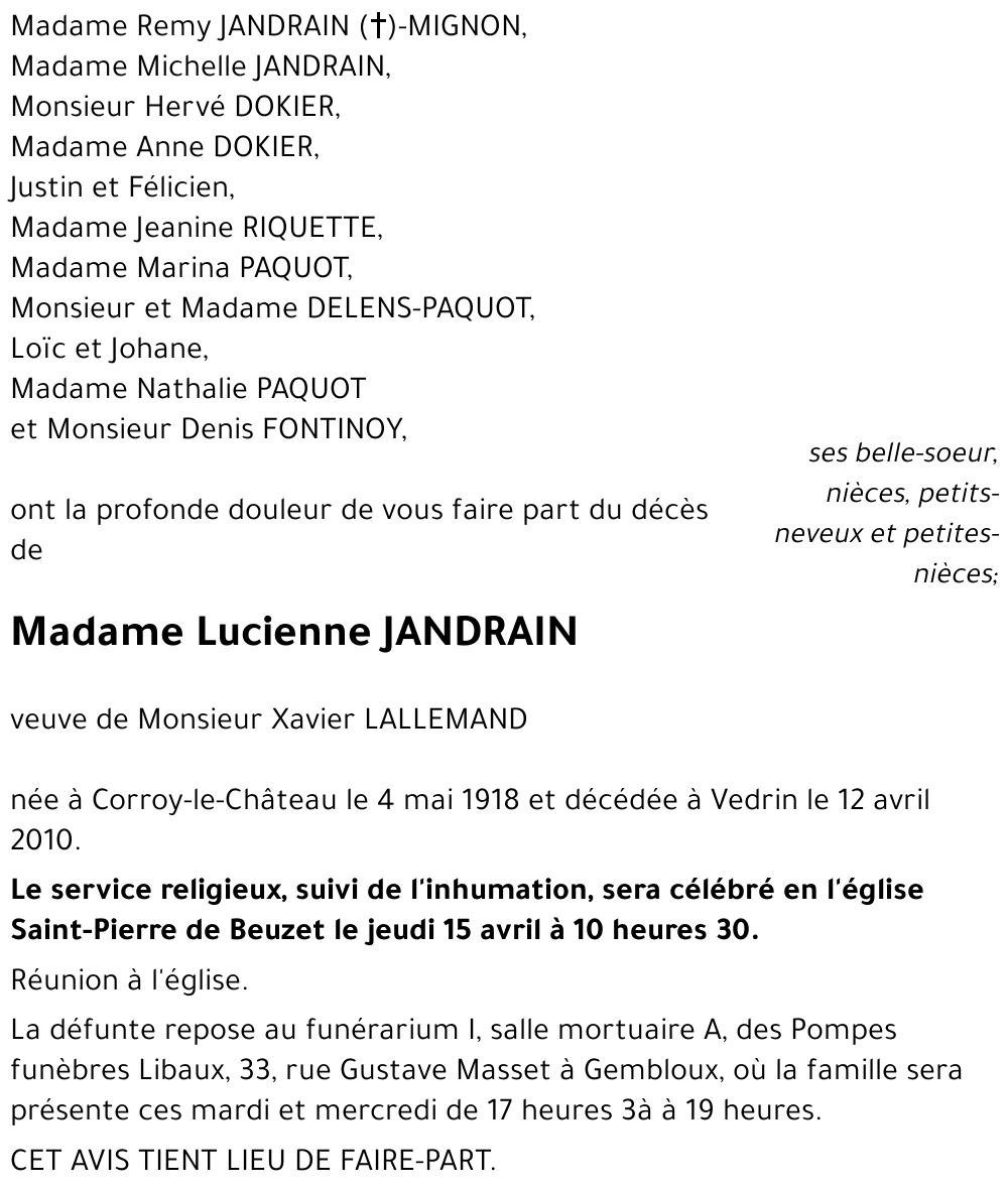 Lucienne JANDRAIN