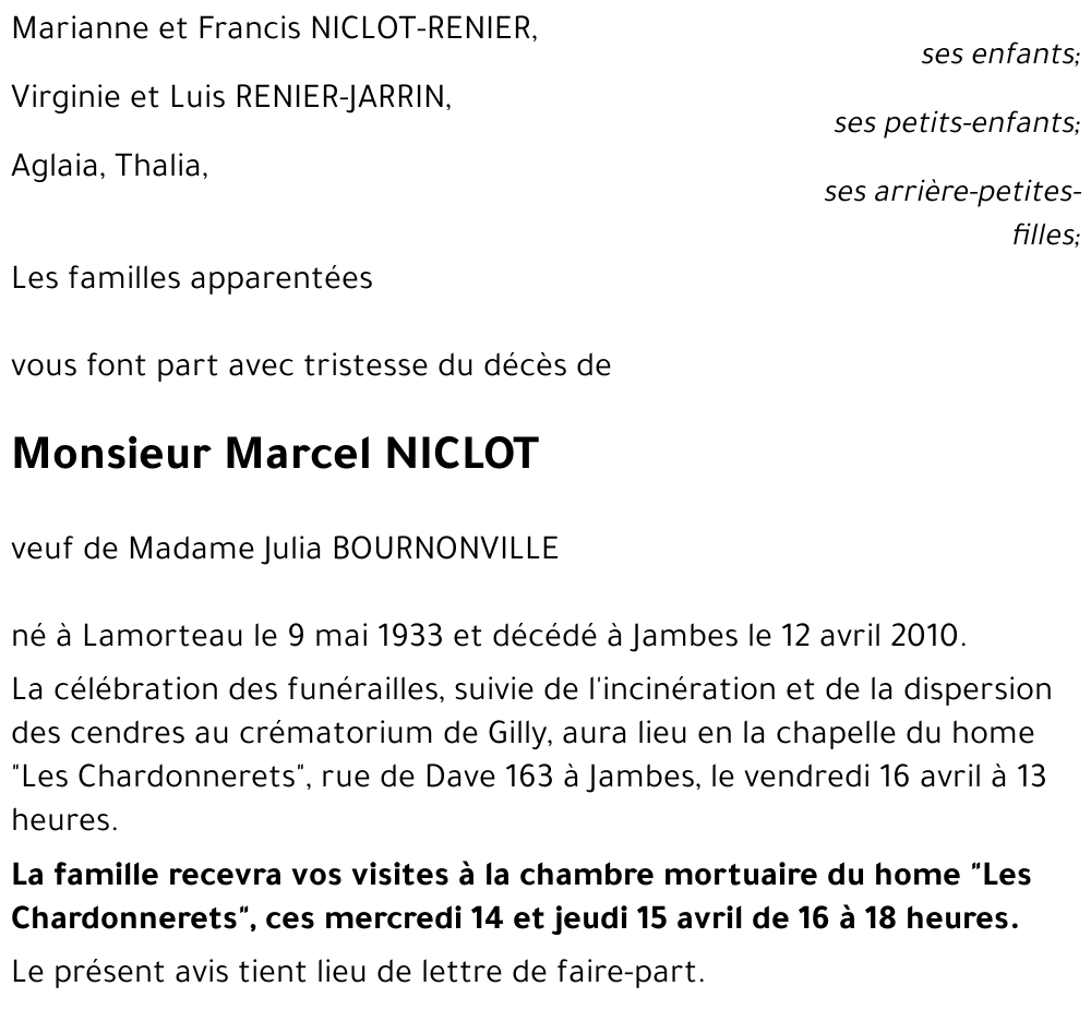 Marcel NICLOT