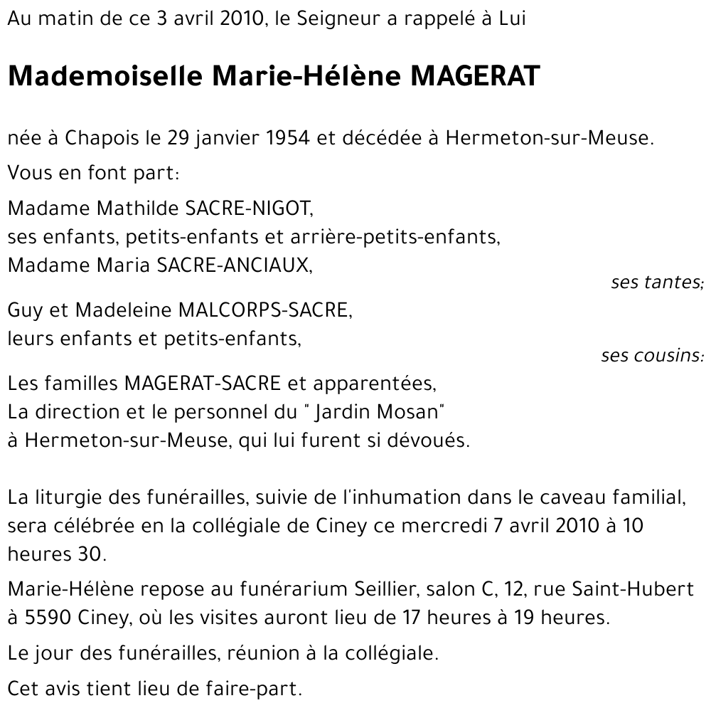 Marie-Hélène MAGERAT