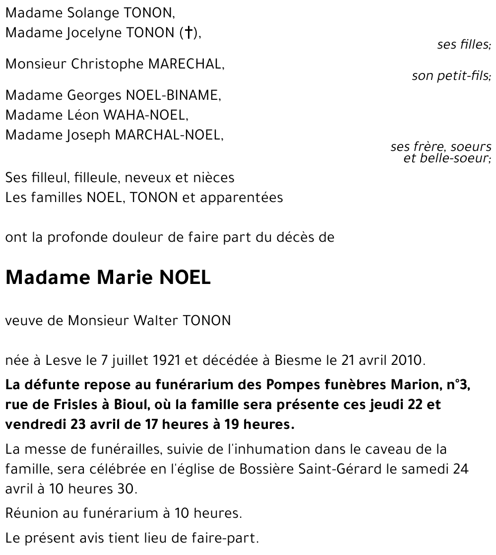 Marie NOEL