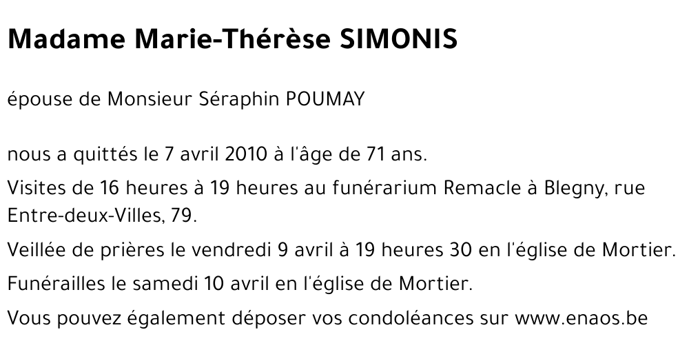 Marie-Thérèse SIMONIS