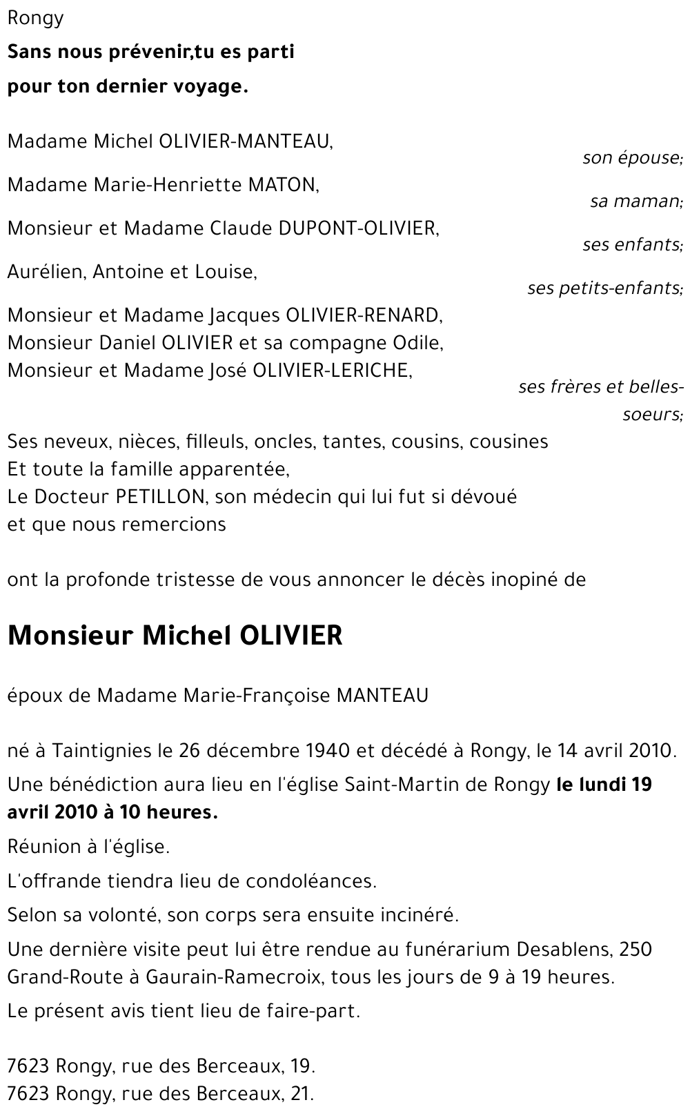 Michel OLIVIER