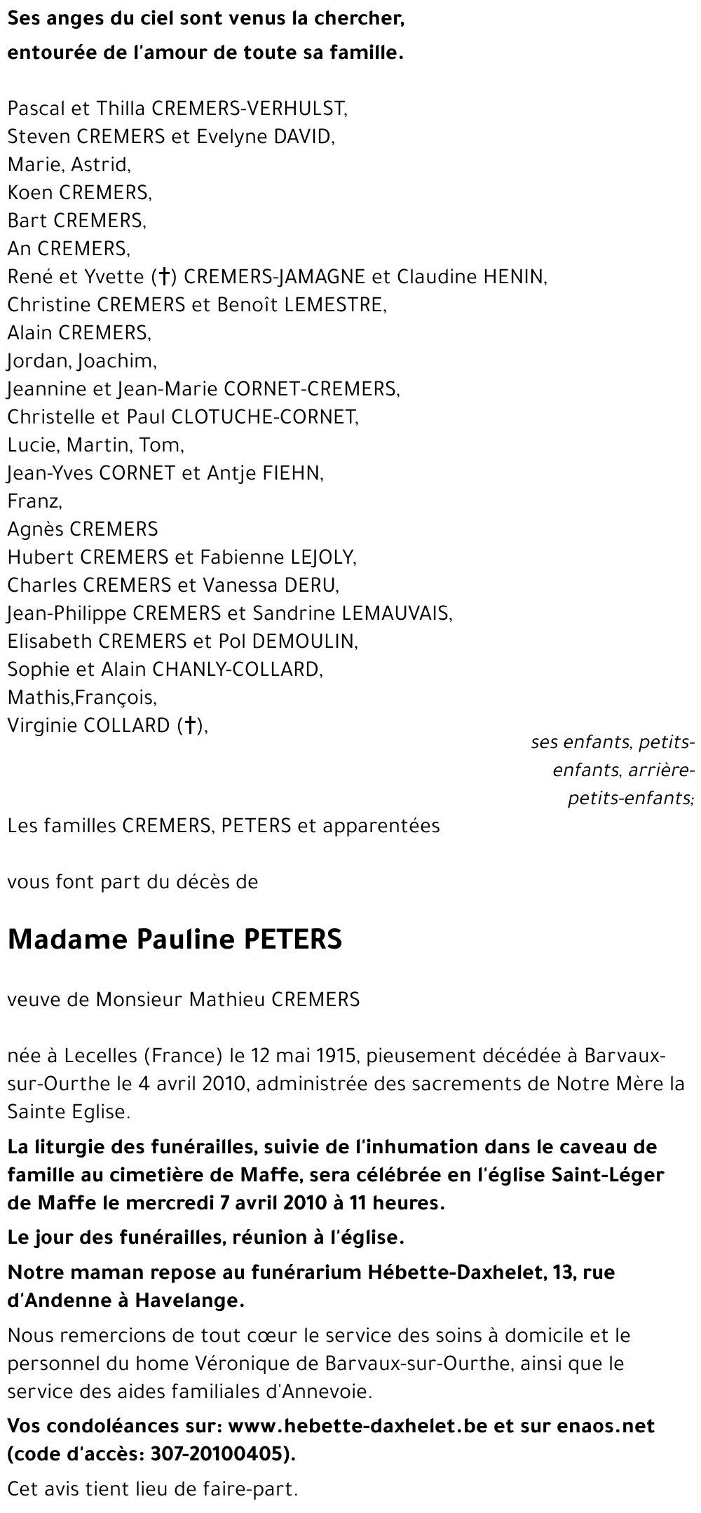 Pauline PETERS