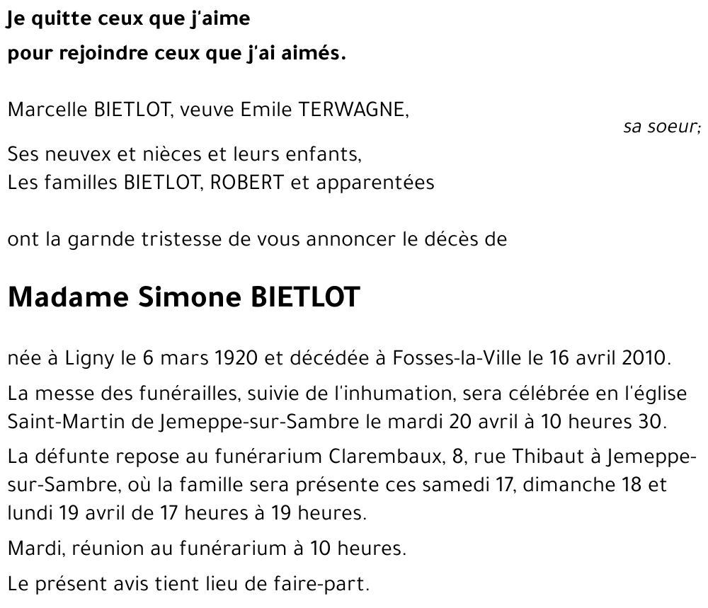 Simone BIETLOT