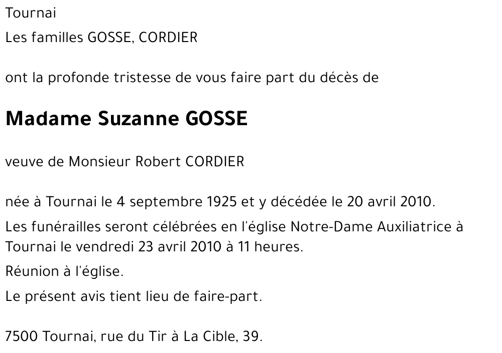 Suzanne GOSSE