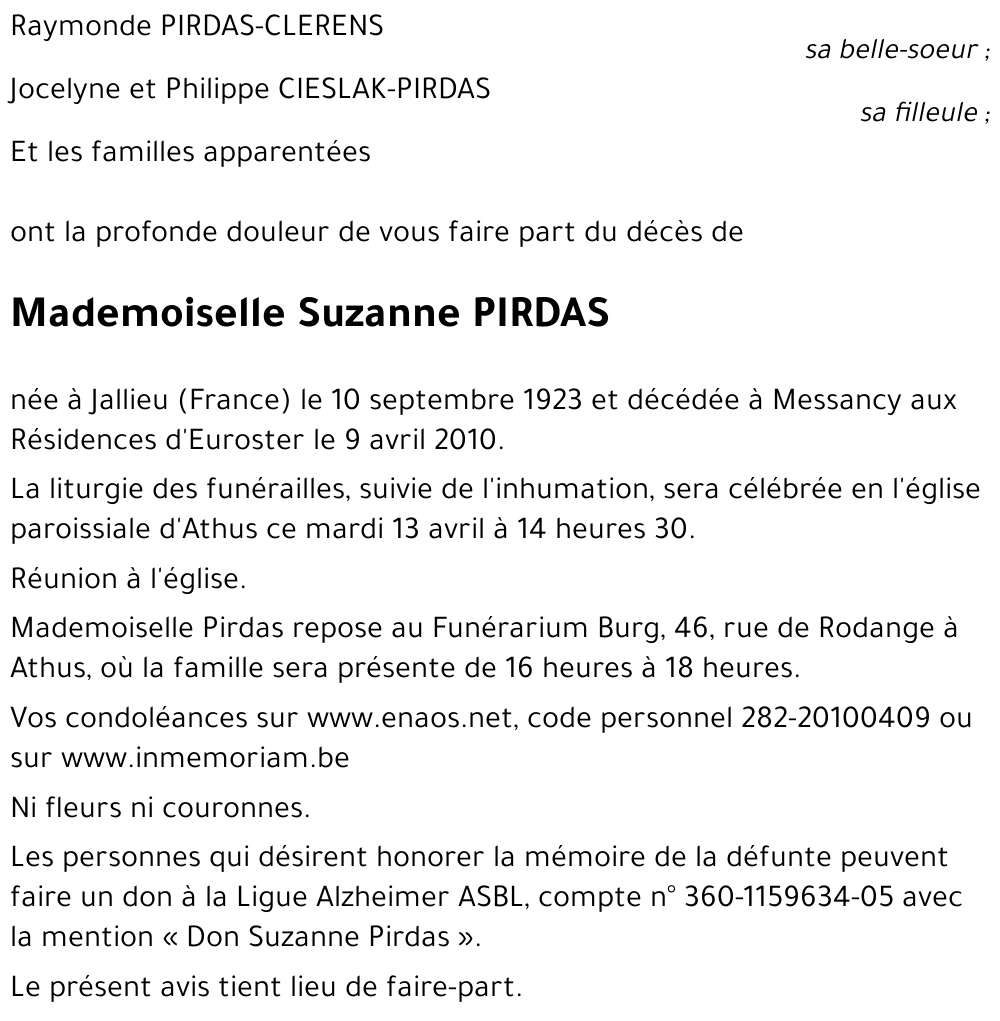Suzanne PIRDAS