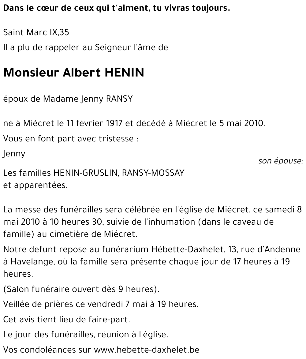 Albert HENIN