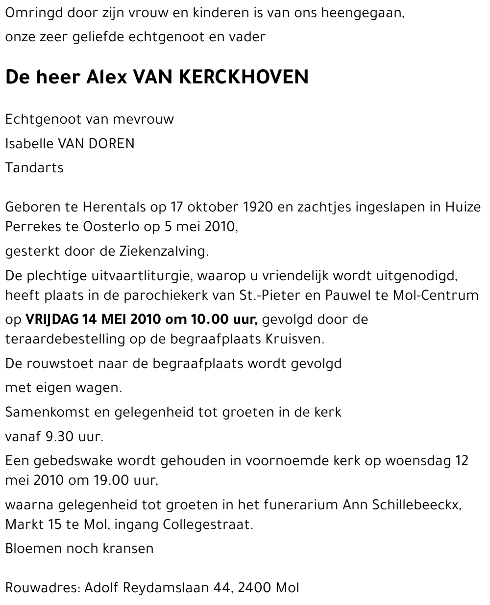 Alex VAN KERCKHOVEN