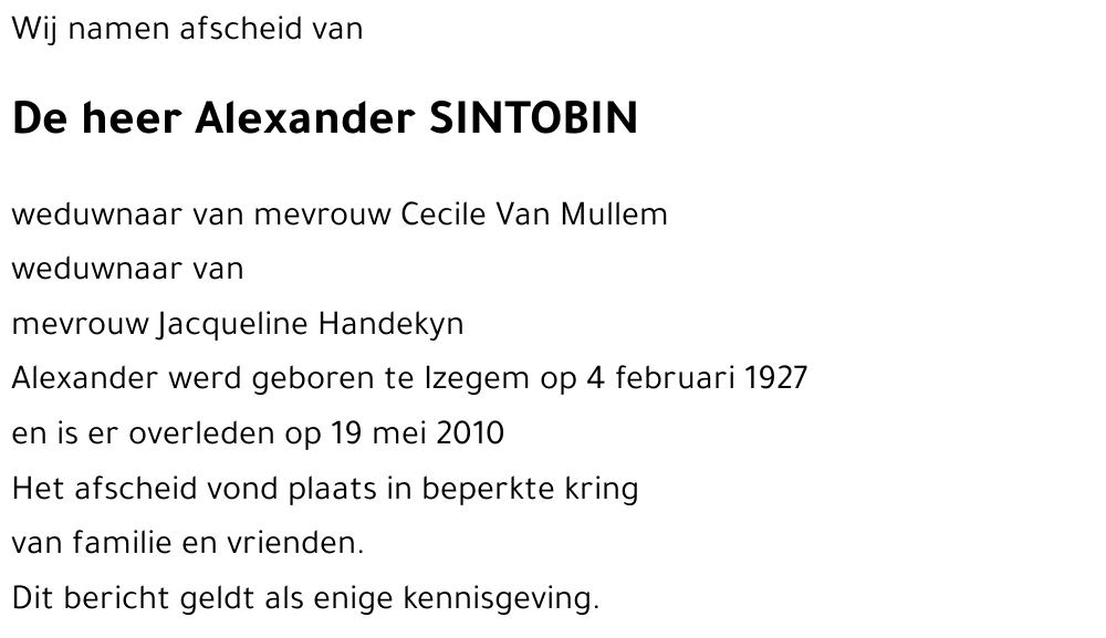 Alexander SINTOBIN