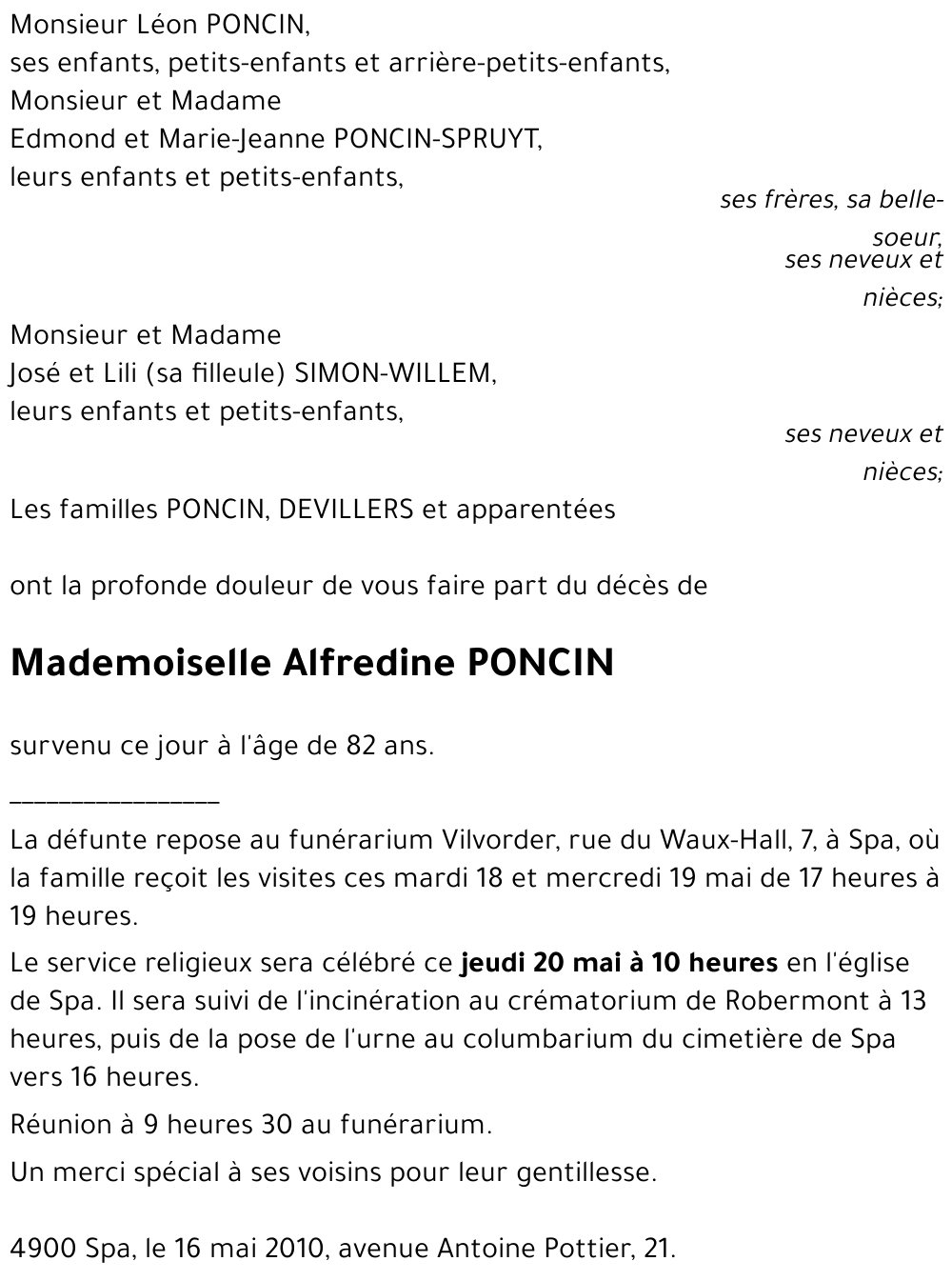 Alfredine PONCIN
