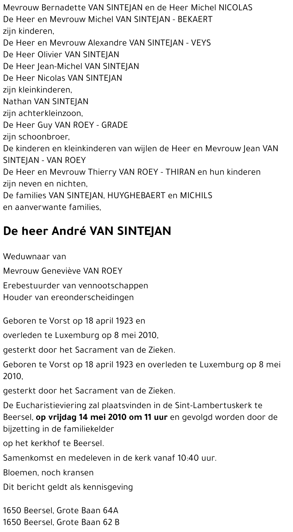 André VAN SINTEJAN