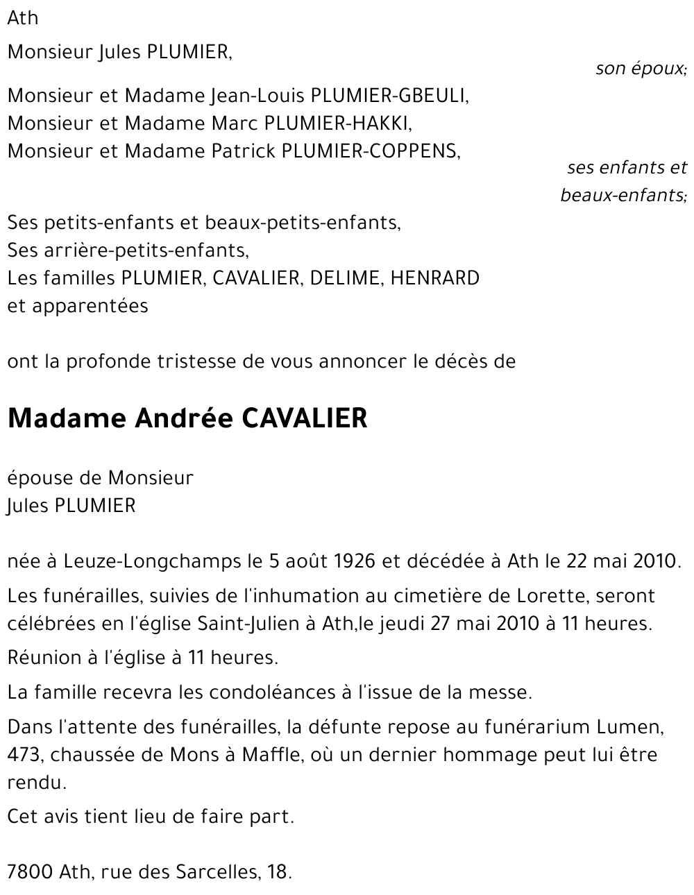 Andrée Cavalier