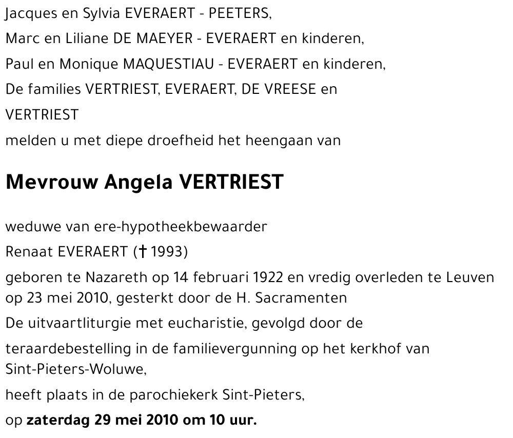 Angela VERTRIEST