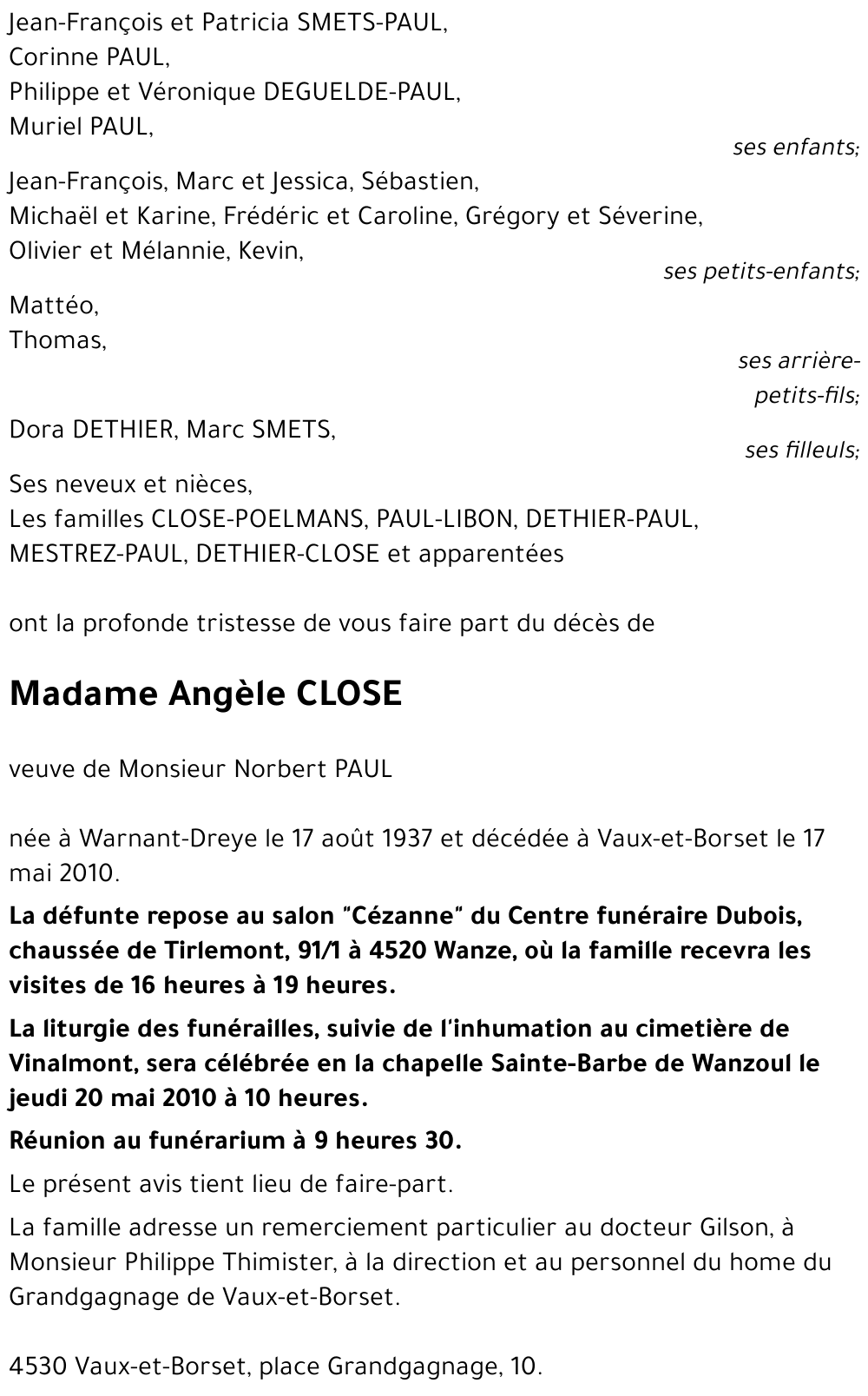 Angèle CLOSE
