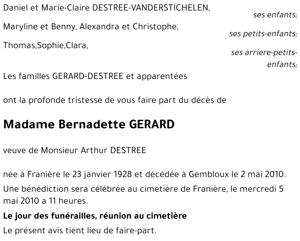 Bernadette GERARD
