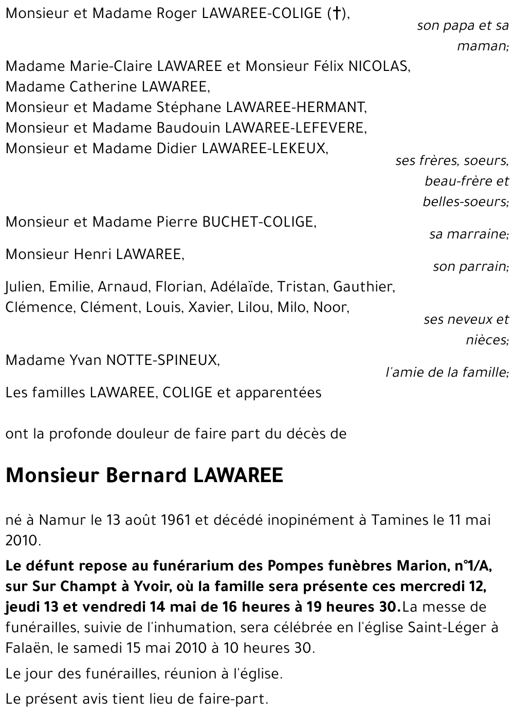 Bernard LAWAREE