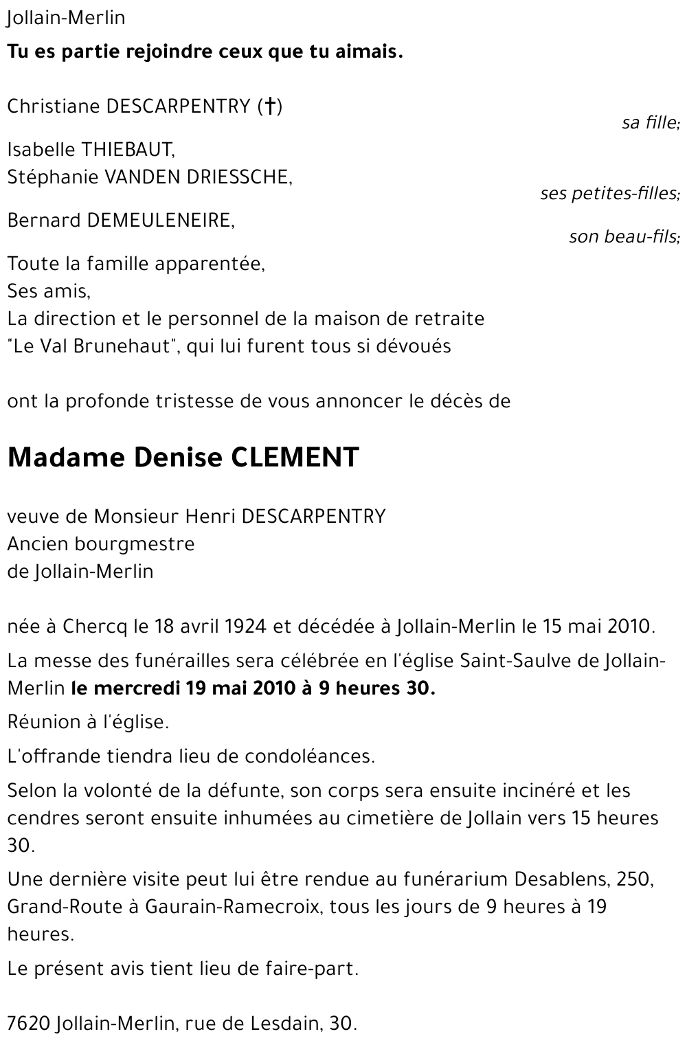 Denise CLEMENT