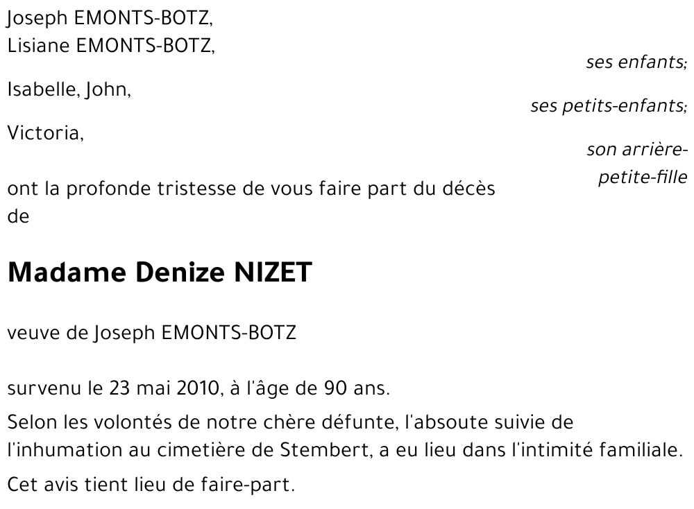 Denize NIZET