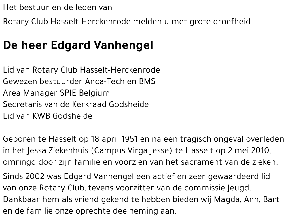 Edgard VANHENGEL